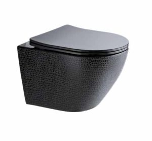 black bathroom toilet